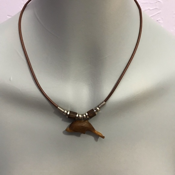 Wood Dolphin Necklace Pendant‎ - Picture 3 of 6